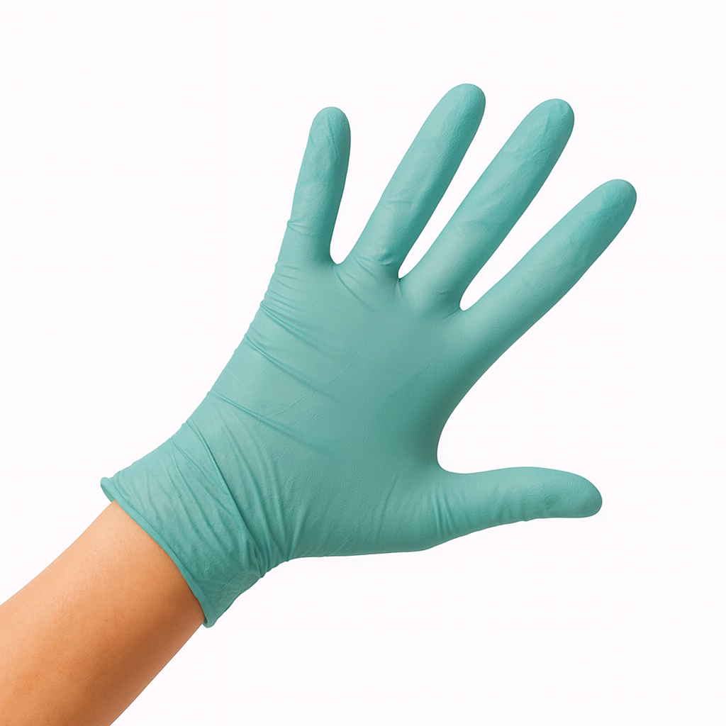 Handschoen nitril CAT.III ongepoederd groen Large