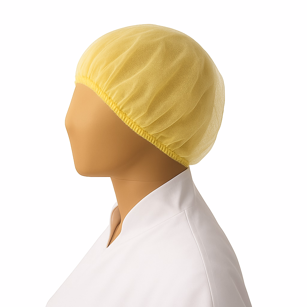 Haarnet PP n-w roundcap 53 cm geel