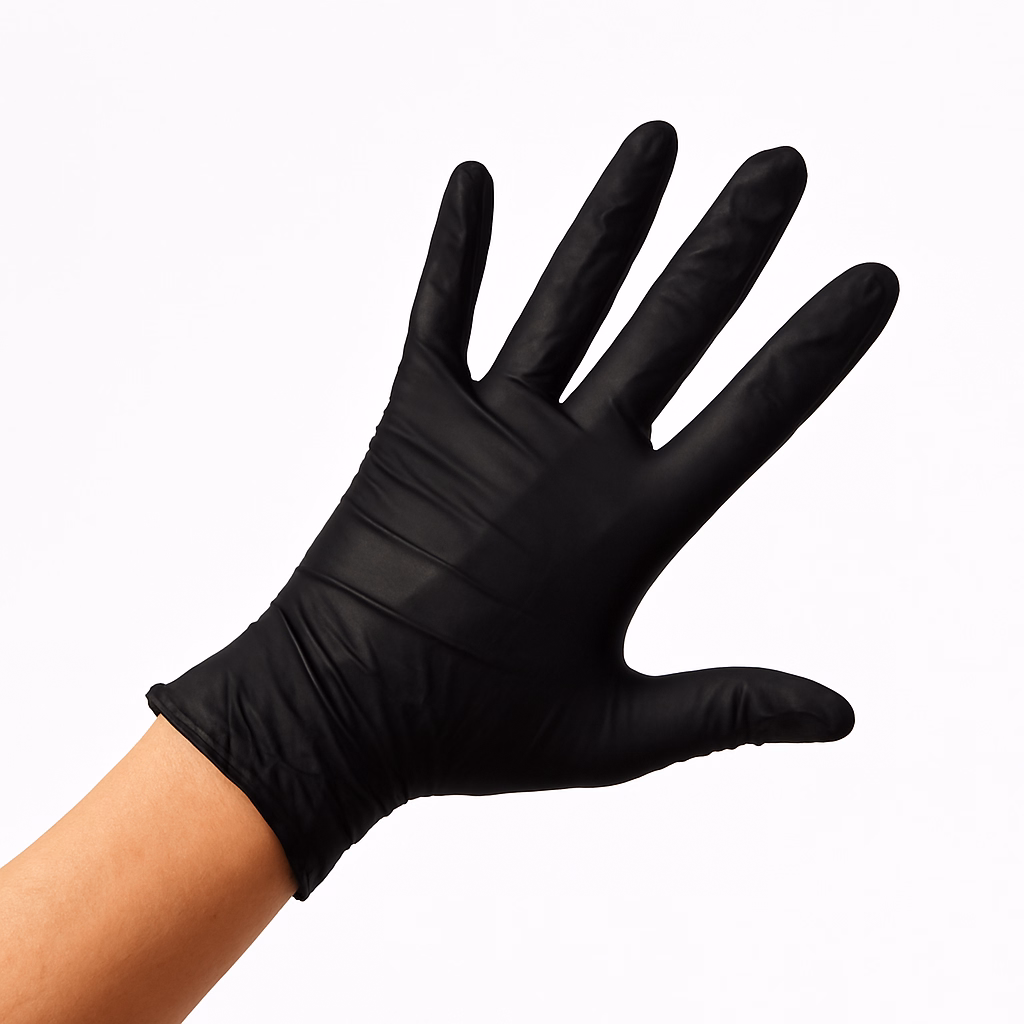 Handschoen nitril CAT.III ongepoederd zwart Large