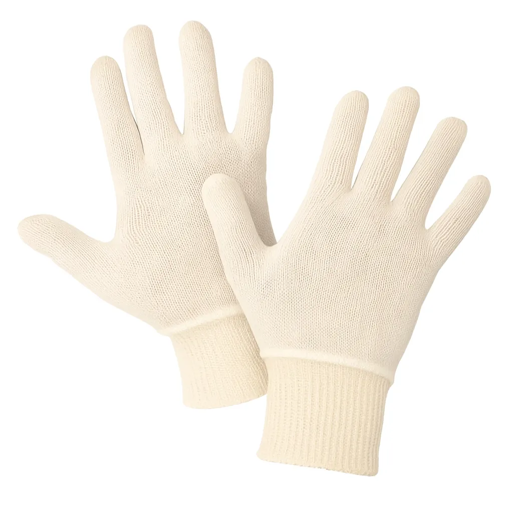 Onderhandschoen interlock katoen/ tricot ecru