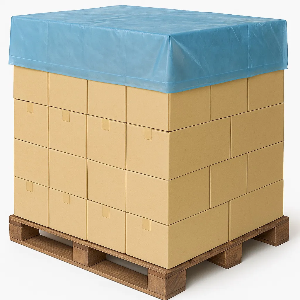 Afdekhoes blokpallet C&P PE 85x125x25 cm 25mu blauw